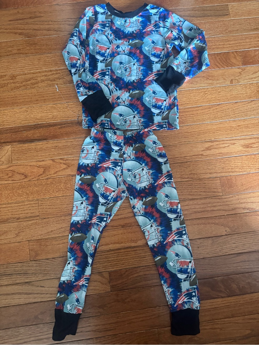 Kids Blue Football Print Pajama Set